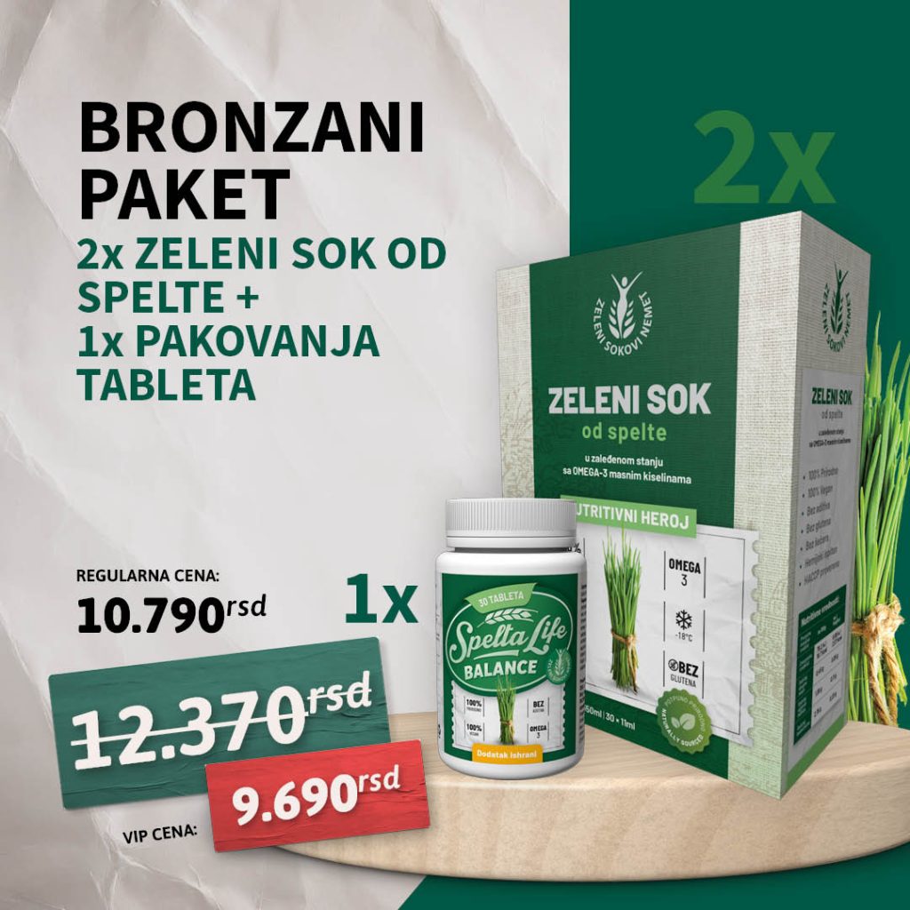 Bronzani paket zelenih sokova - Eliksir Vitalnosti