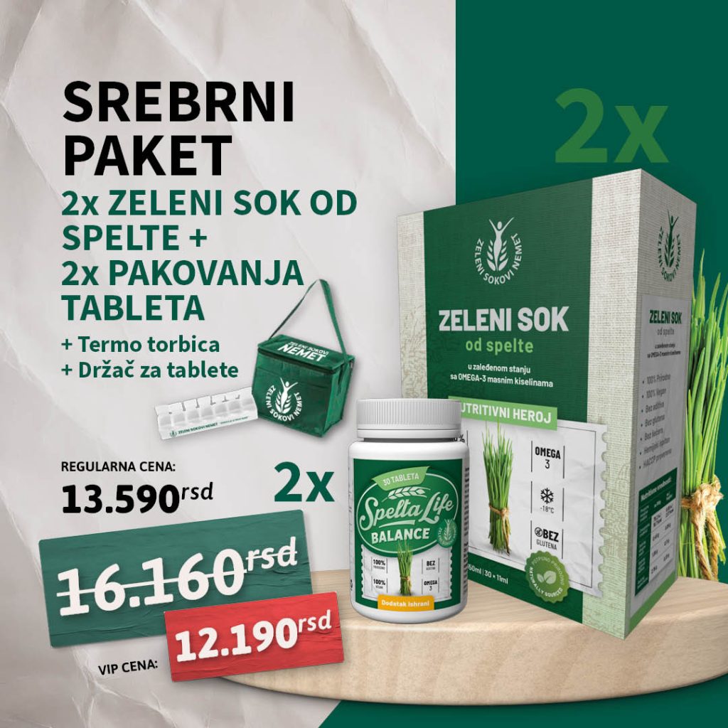 Srebrni paket zelenih sokova - Eliksir Vitalnosti
