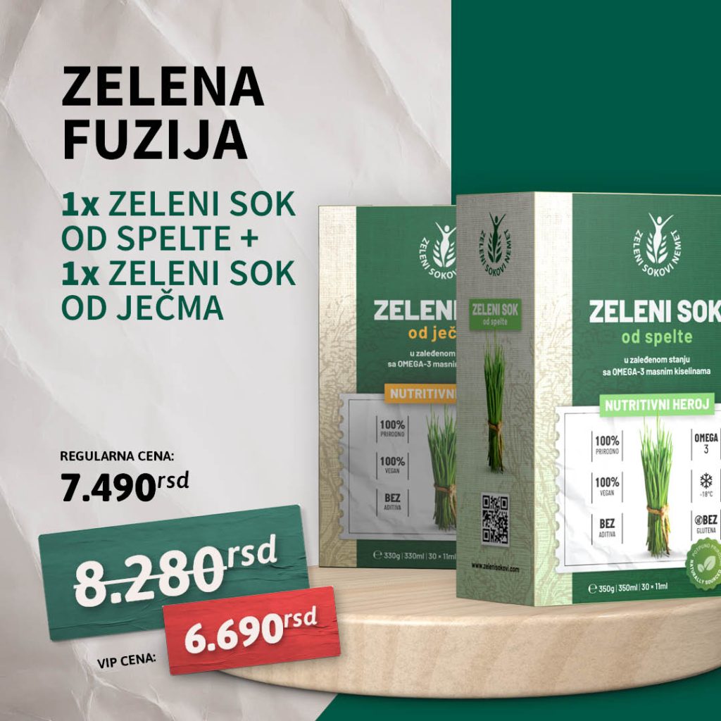 Zelena fuzija paket mesavina zelenih sokova - Eliksir Vitalnosti